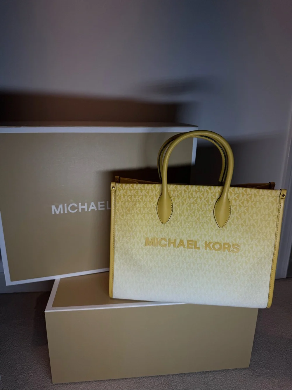 Michael Kors Lemon Yellow Logo Tote